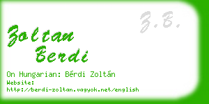 zoltan berdi business card