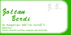 zoltan berdi business card